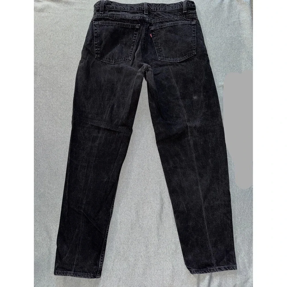 VTG Levis 550 Jeans Mens Black Relaxed Fit Tapered‎ Leg Denim Pants Sz 38